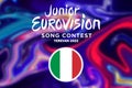 Junior Eurovision 2022, Armenian Junior Eurovision in Yerevan, Participant from Italy background Eurovision with Italy flag