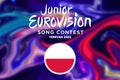 Junior Eurovision 2022, Armenian Junior Eurovision in Yerevan, Participant from Poland background Eurovision with Poland flag