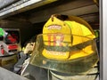 Junior Firefighter Helmet and Gear, Rutherford, NJ, USA Royalty Free Stock Photo