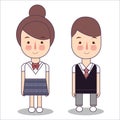 Junior High School Students Design Vector of Japan teenager wearing their uniform. Asian character illustration boy and