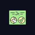 Junior hunting license RGB color icon for dark theme