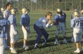 Junior League Football practice with team members and coach, Brentwood, CA