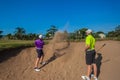 Junior Players Sand Shots Golf Practice Royalty Free Stock Photo