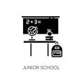 Junior school black glyph icon Royalty Free Stock Photo