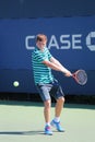 Junior tennis player Stefan Kozlov of United States in action during US Open 2014 match Royalty Free Stock Photo