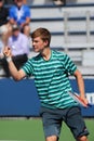 Junior tennis player Stefan Kozlov of United States in action during US Open 2014 match Royalty Free Stock Photo