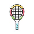 junior tennis racquet color icon vector illustration