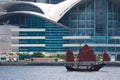 Junk boat floating in Hong Kong Royalty Free Stock Photo