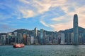 Junk boat in Hong Kong Victoria Harbour Royalty Free Stock Photo