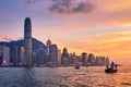 Junk boat in Hong Kong Victoria Harbour Royalty Free Stock Photo