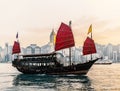 Junk boat for tourist in Hong Kong Royalty Free Stock Photo