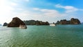 Junk Boats , Halong Bay, Vietnam Royalty Free Stock Photo