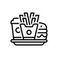 Black line icon for Junk Food, discretionary food and fast food Royalty Free Stock Photo