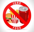 Junk food poster with fries burger cold drink icons Royalty Free Stock Photo
