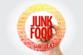 JUNK FOOD word cloud with marker, food concept background Royalty Free Stock Photo