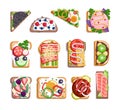 Junk nourishment sandwich toast menu fast food set