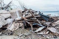 Junk site indicating disaster like tsunami, earthquake,tornado or typhoon Royalty Free Stock Photo