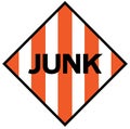 Junk warning sign