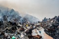 Junk yard landscape full of litter, plastic bottles and other trash at the Thilafushi island