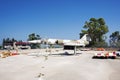 A junk yard with a retired jet fighter in Sicily, italy