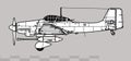 Junkers Ju 87G Stuka with Bordkanone BK 3,7 cannons. Vector drawing of WW2 German anti tank aircraft. Royalty Free Stock Photo