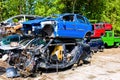 Junkyard, broken cars Royalty Free Stock Photo