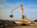 Junkyard crane with maginet Royalty Free Stock Photo