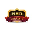 unlimited lifetime product services warranty guarantee label badge icon with ribbon design Royalty Free Stock Photo