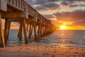 Juno Beach pier sunrise Royalty Free Stock Photo