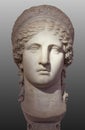 The Juno Ludovisi also called Hera Ludovisi. Colossal Roman marble head from an acrolithic statue of Antonia Minor as the goddes Royalty Free Stock Photo