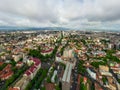 Juny, 2021 - Bucharest, Romania: Aerial Panoramic view of central Bucharest, Romania. View from above Royalty Free Stock Photo