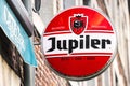 Jupiler beer sign in verviers belgium Royalty Free Stock Photo