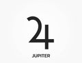 jupiter astrology symbol. zodiac, astronomy and horoscope sign. isolated vector image