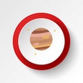 Jupiter colored button icon. Element of space illustration. Signs and symbols icon can be used for web, logo, mobile app, UI, UX Royalty Free Stock Photo