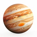 Highly Detailed Realism: Jupiter Planet Photo On White Background