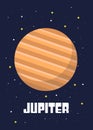 The Jupiter Planet design, Vector illustrations of the of the jupiter planets in cartoon style. space kids.