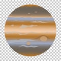 Jupiter planet drawn isolated on transparent background. Royalty Free Stock Photo