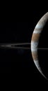 Jupiter planet with her rings in rotation in the outer space. 3d render Royalty Free Stock Photo