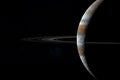 Jupiter planet with her rings in rotation in the outer space. 3d render Royalty Free Stock Photo