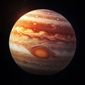 Jupiter planet from space background with planet sphere. Gas Giant.