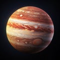 Jupiter planet from space background with planet sphere. Gas Giant.