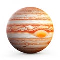 Jupiter planet from space background with planet sphere. Gas Giant.