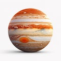 Jupiter planet from space background with planet sphere. Gas Giant.