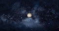 Jupiter planet on space with colorful starry night. front view of Jupiter planet from space with beautiful galaxy. full view of J