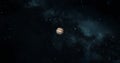 Jupiter planet on space with colorful starry night. front view of Jupiter planet from space with beautiful galaxy. full view of J