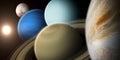Jupiter, Saturn, Uranus, Neptune - Gas Giant planets