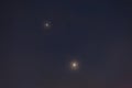 Jupiter and Venus conjunction Royalty Free Stock Photo
