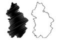 Jura Department France, French Republic, Bourgogne-Franche-Comte region, BFC map vector illustration, scribble sketch Jura map