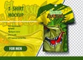 Jurisic Africa with dinosaur. Editable t-shirt print layout