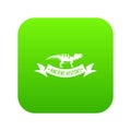 Jurassic dino icon green vector